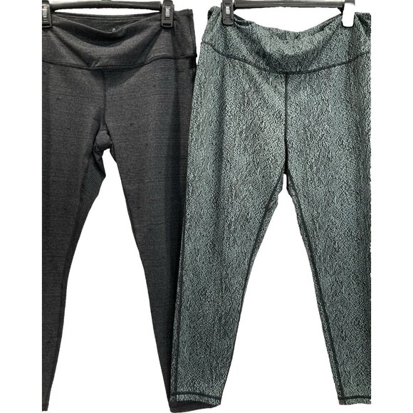 2 Womens Athletic Leggings size XL Prana Black Gray Pant Gym Yoga Activewear Lot - Picture 2 of 9